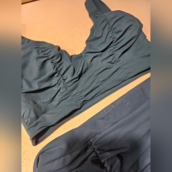 Teal 2 Piece Shapewear Swimsuit - Picture 3 of 6